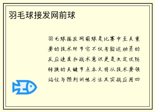 羽毛球接发网前球